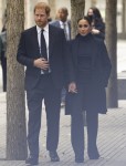 Prince Harry and Meghan Markle are seen after a visit to One World Observatory with Governor Hochul and Mayor de Blasio