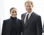 Prince Harry and Meghan Markle are seen after a visit to One World Observatory with Governor Hochul and Mayor de Blasio