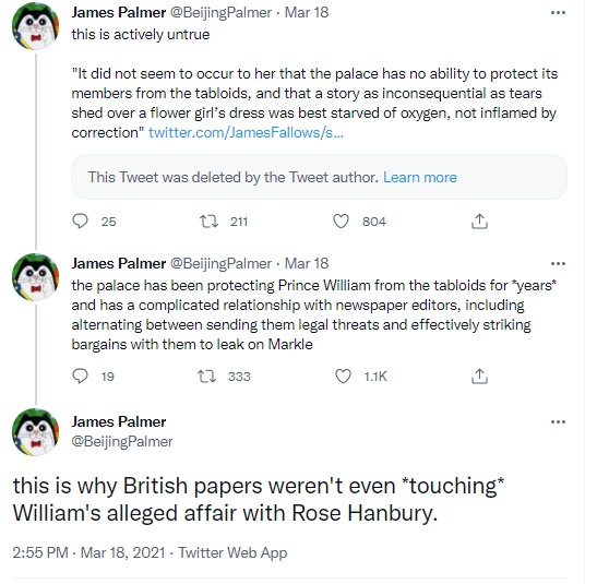 james palmer rose hanbury william tweet