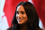 Britain's Meghan, Duchess of Sussex reacts during her visit to Canada House in thanks for the warm Canadian hospitality and support they received during their recent stay in Canada, in London on January 7, 2020.