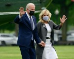 U.S. President Joe Biden and First Lady Jill Biden arrive to the White House Ellipse on Marine One after a visit to Virginia