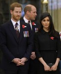 Prince William, Prince Harry and Meghan Markle attend an Anzac Day Service