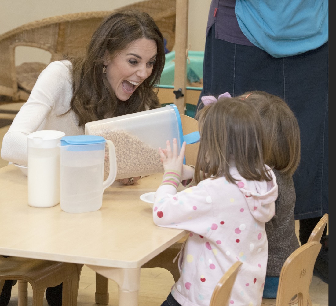 The Duchess of Cambridge takes her landmark survey to London during a breakfast visit to LEYF (London Early Years Foundation) at Stockwell Gardens Nursery & Pre-school.