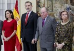 King Felipe VI of Spain, Queen Letizia of Spain, Former King Juan Carlos I of Spain and Former Queen Sofia of Spain attend the National Sports Awards at Royal Palace of el Pardo in Madrid