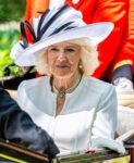 Queen Camilla wore white and cream with large hats to the final days of Ascot